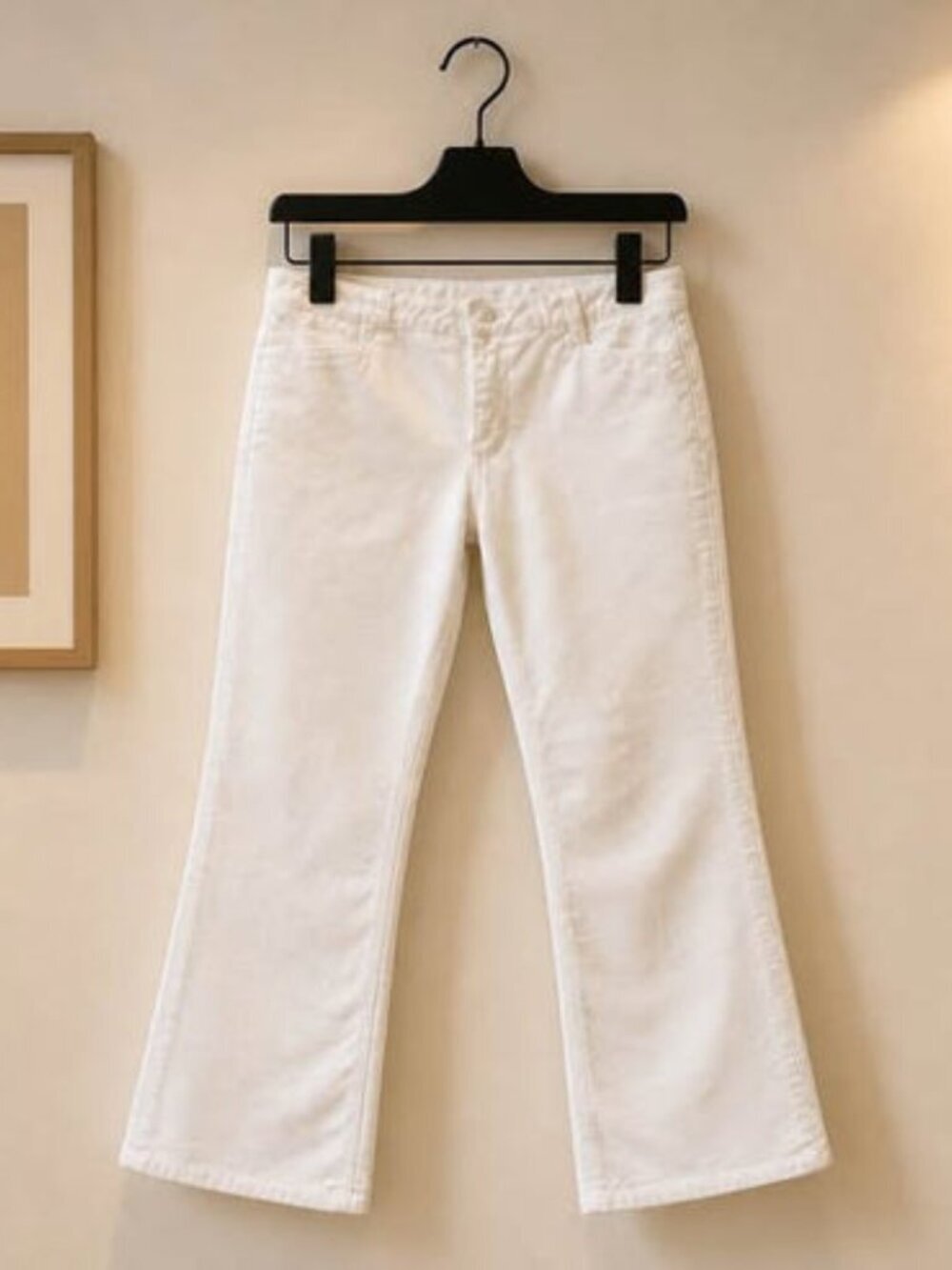 Ann Taylor Loft Casual Corner Petite Stretch White Corduroy Pants Women's 10P - Picture 2 of 5